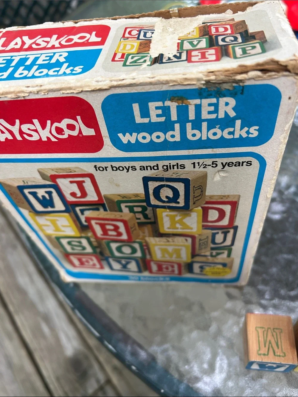 Playskool Wooden Letter Blocks- Vintage (1978)